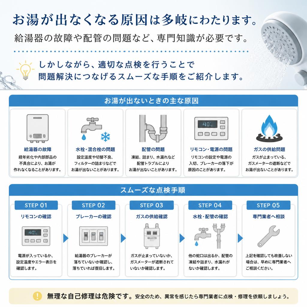 お湯が出ない理由と解決策