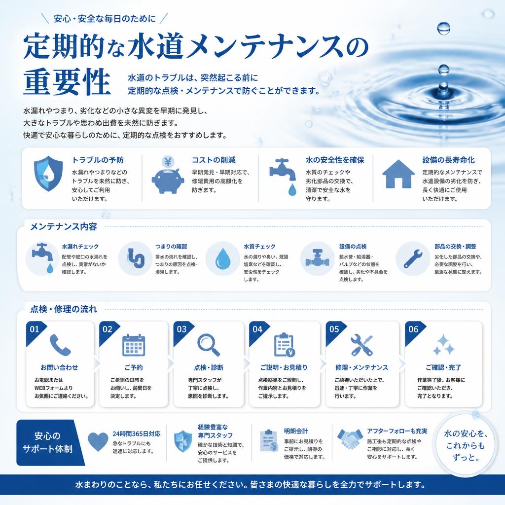 水道メンテナンスで安心を！
