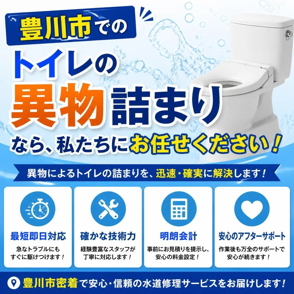 豊川市でのトイレの異物詰まりなら、私たちにお任せください！