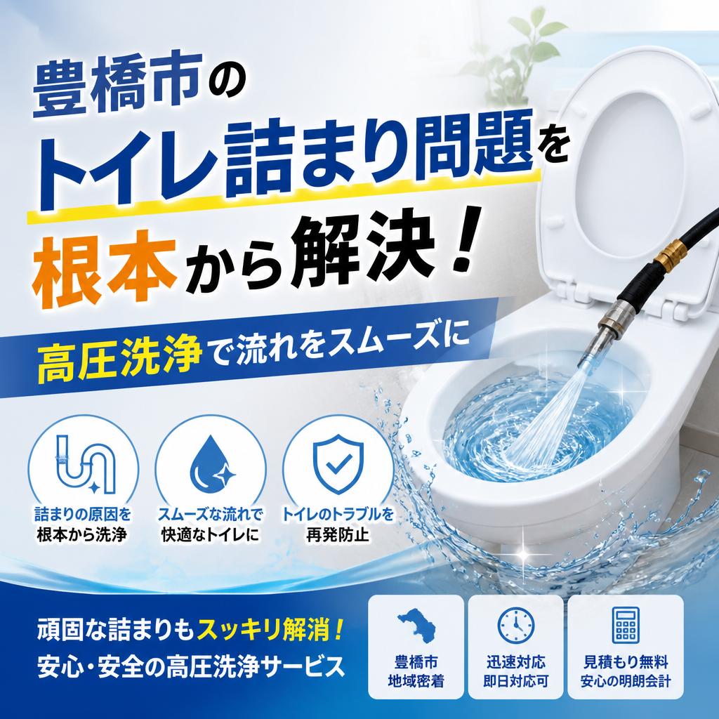 豊橋市のトイレ詰まり問題を根本から解決！高圧洗浄で流れをスムーズに