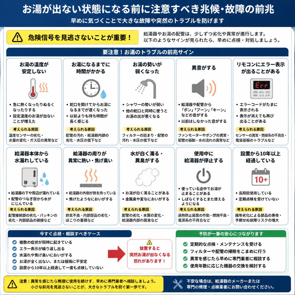 給湯器故障のサイン
