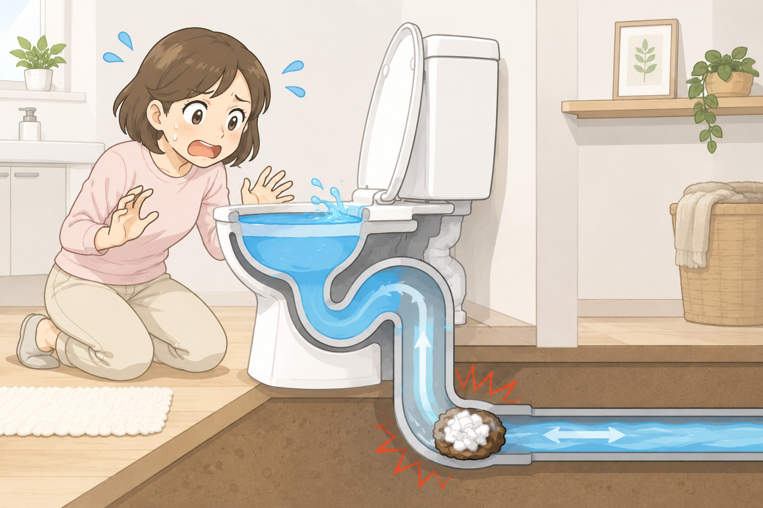 トイレの詰まり、予兆と原因とは？