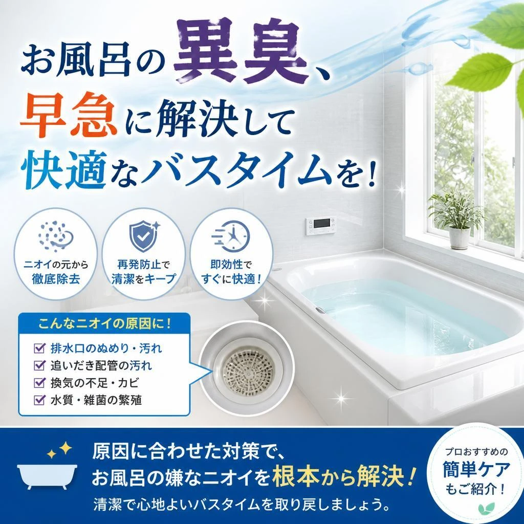 お風呂の異臭、早急に解決して快適なバスタイムを！
