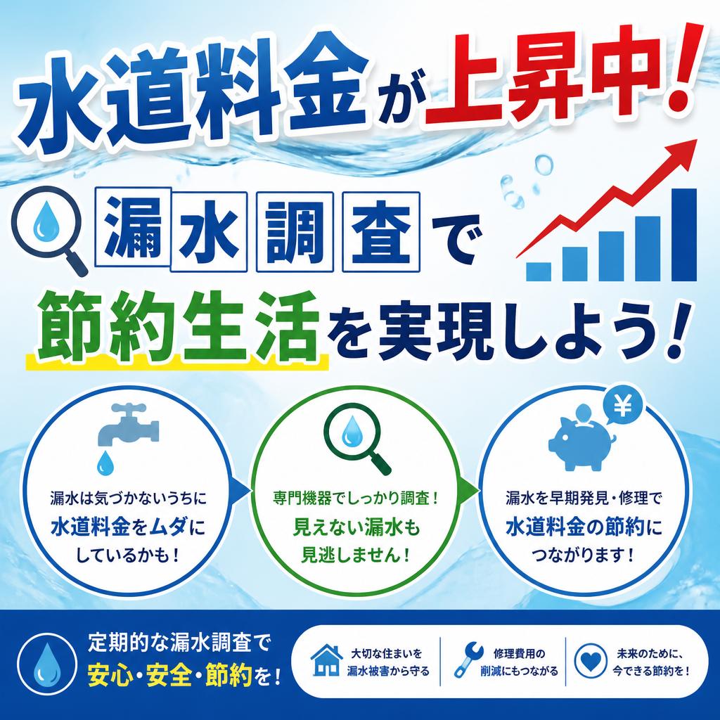 水道料金が上昇中！漏水調査で節約生活を実現しよう！