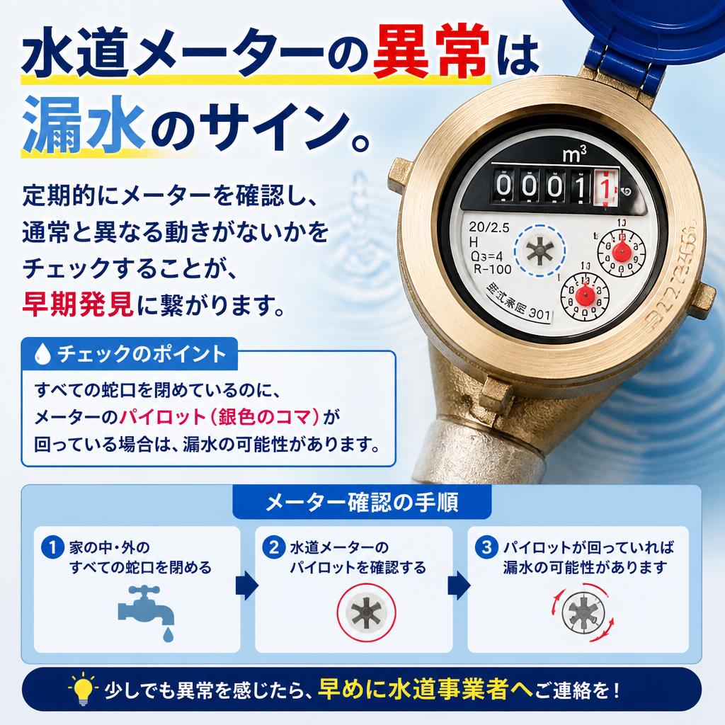 水道メーターのチェックをお忘れなく！