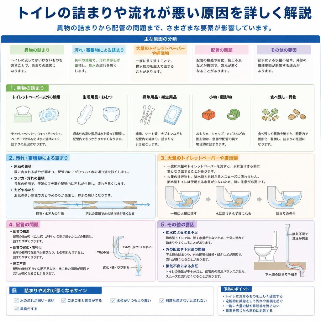 流れが悪い原因とは？