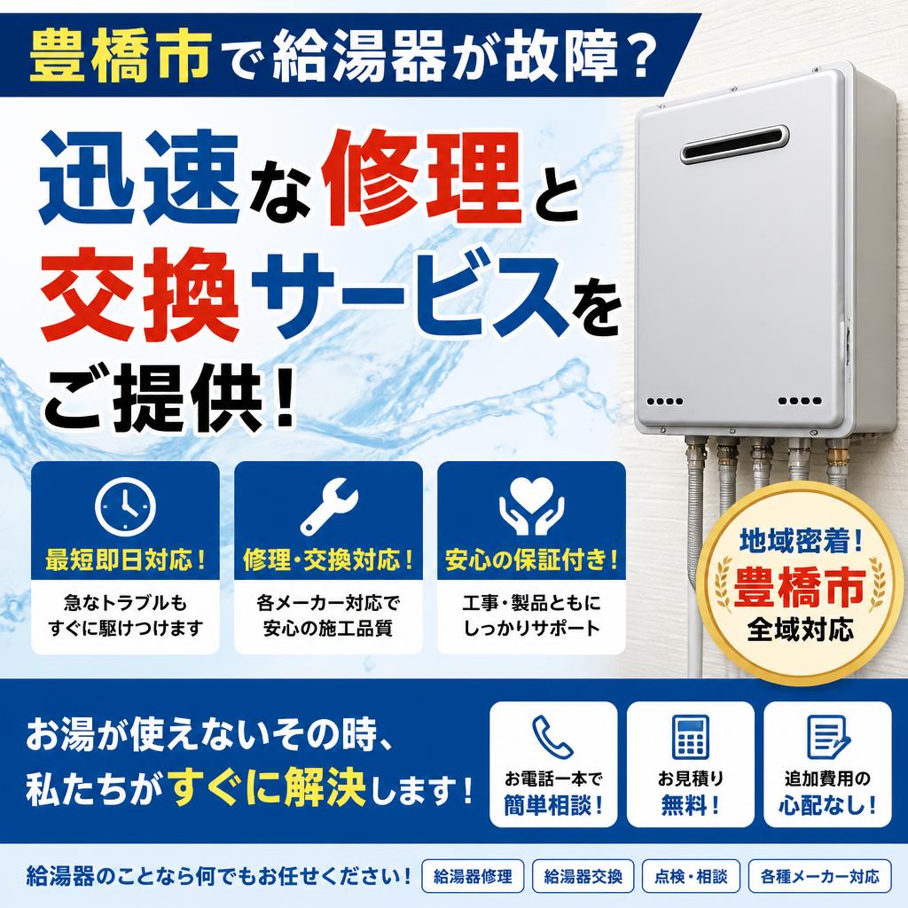 豊橋市で給湯器が故障？迅速な修理と交換サービスをご提供