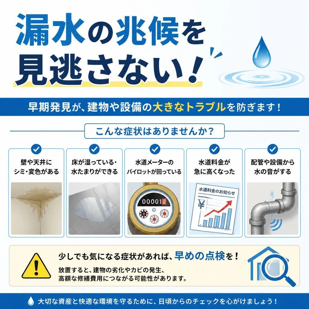 漏水の兆候を見逃さない！