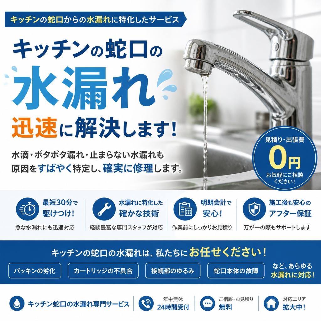 あなたのキッチンの水漏れもすぐに解決！