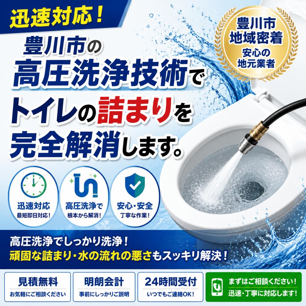 迅速対応！豊川市の高圧洗浄技術でトイレの詰まりを完全解消します。