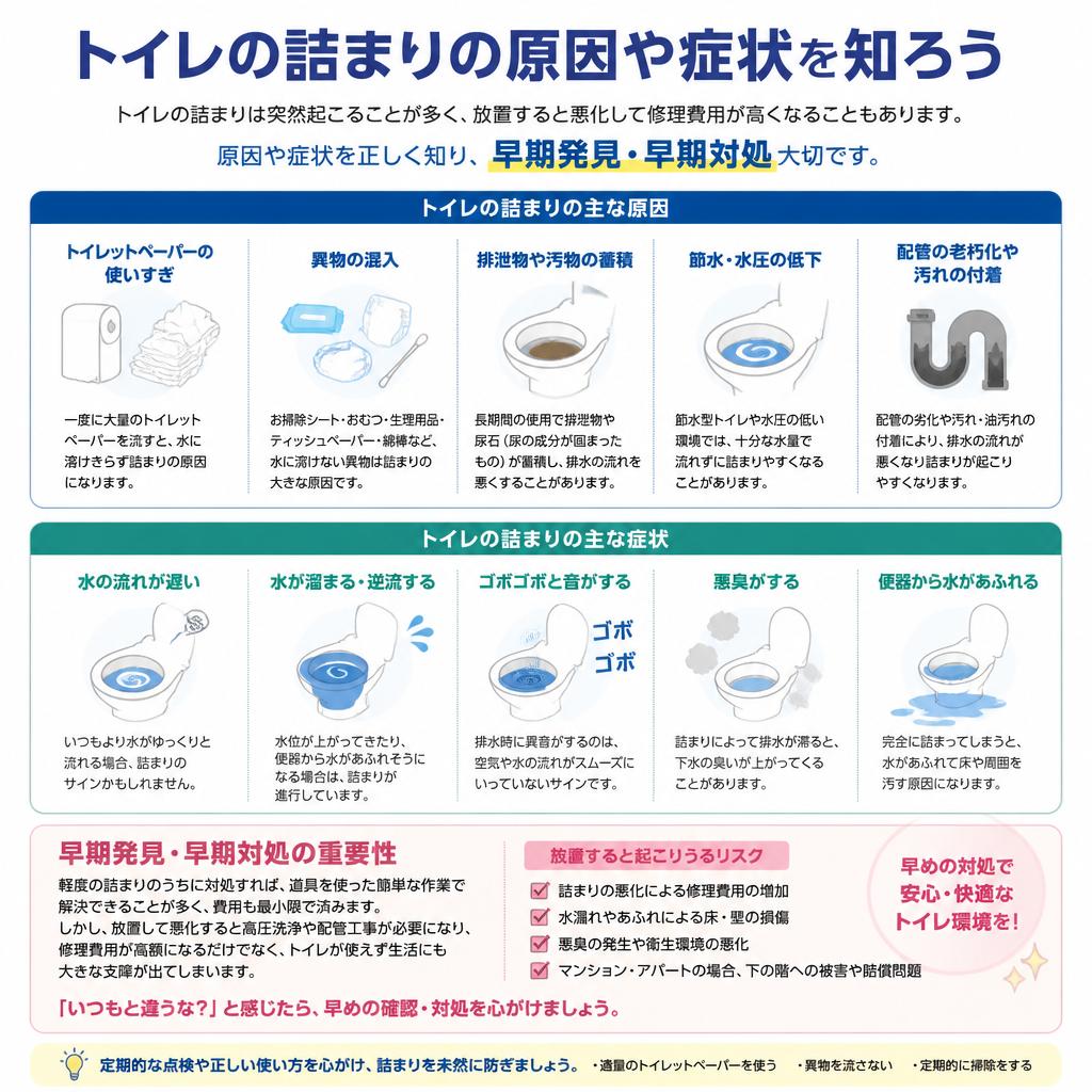 2. よくあるトイレの詰まりとは？