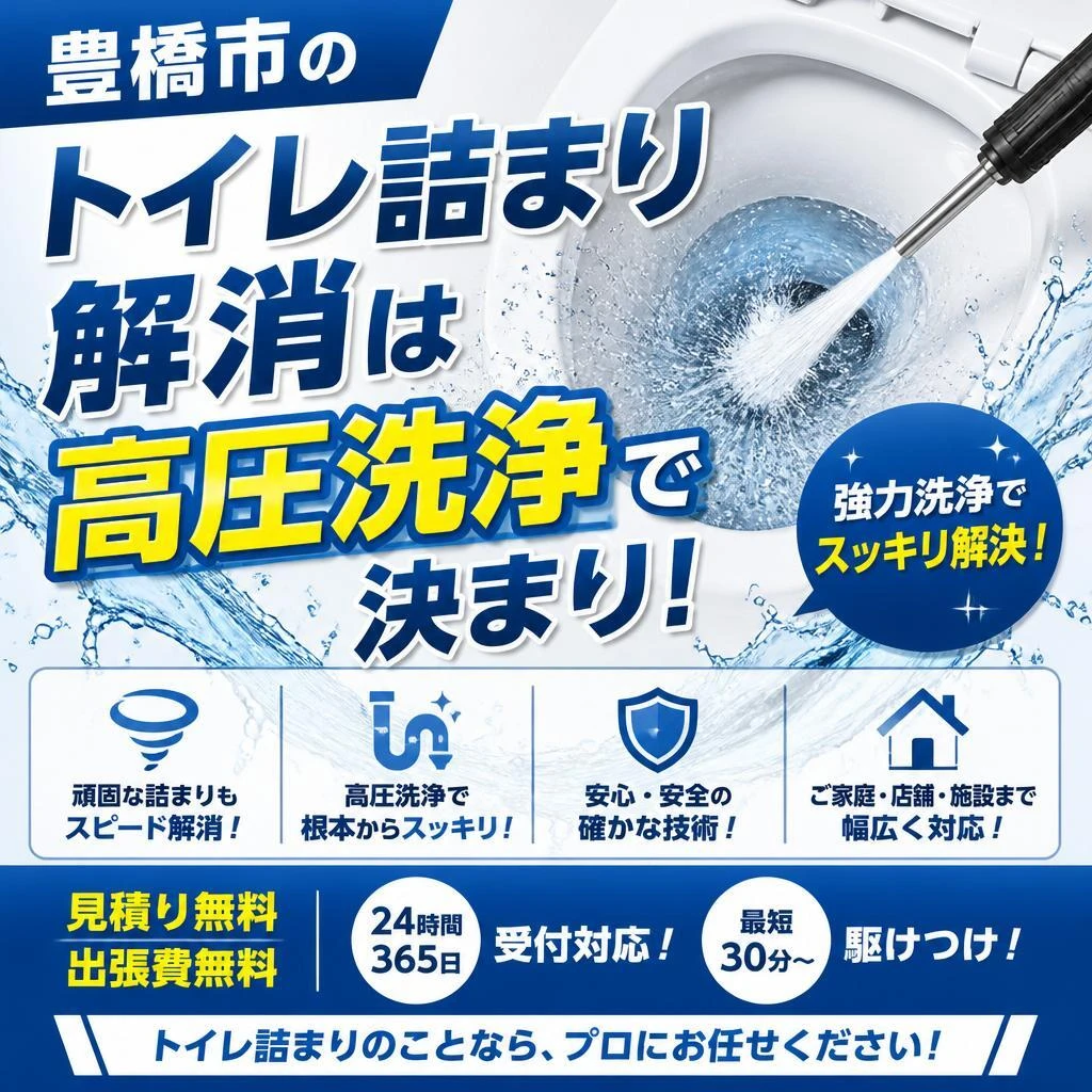 豊橋市のトイレ詰まり解消は高圧洗浄で決まり！