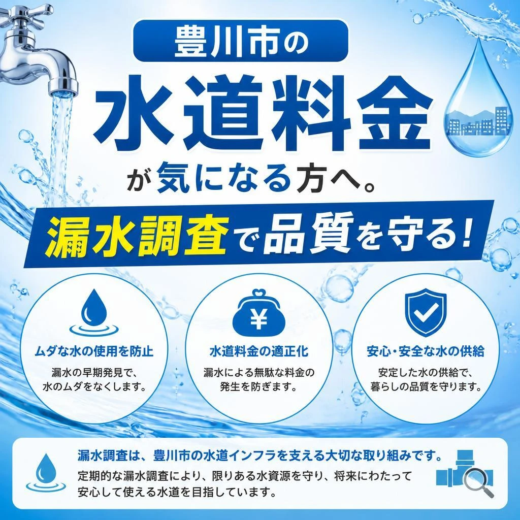 豊川市の水道料金が気になる方へ。漏水調査で品質を守る！