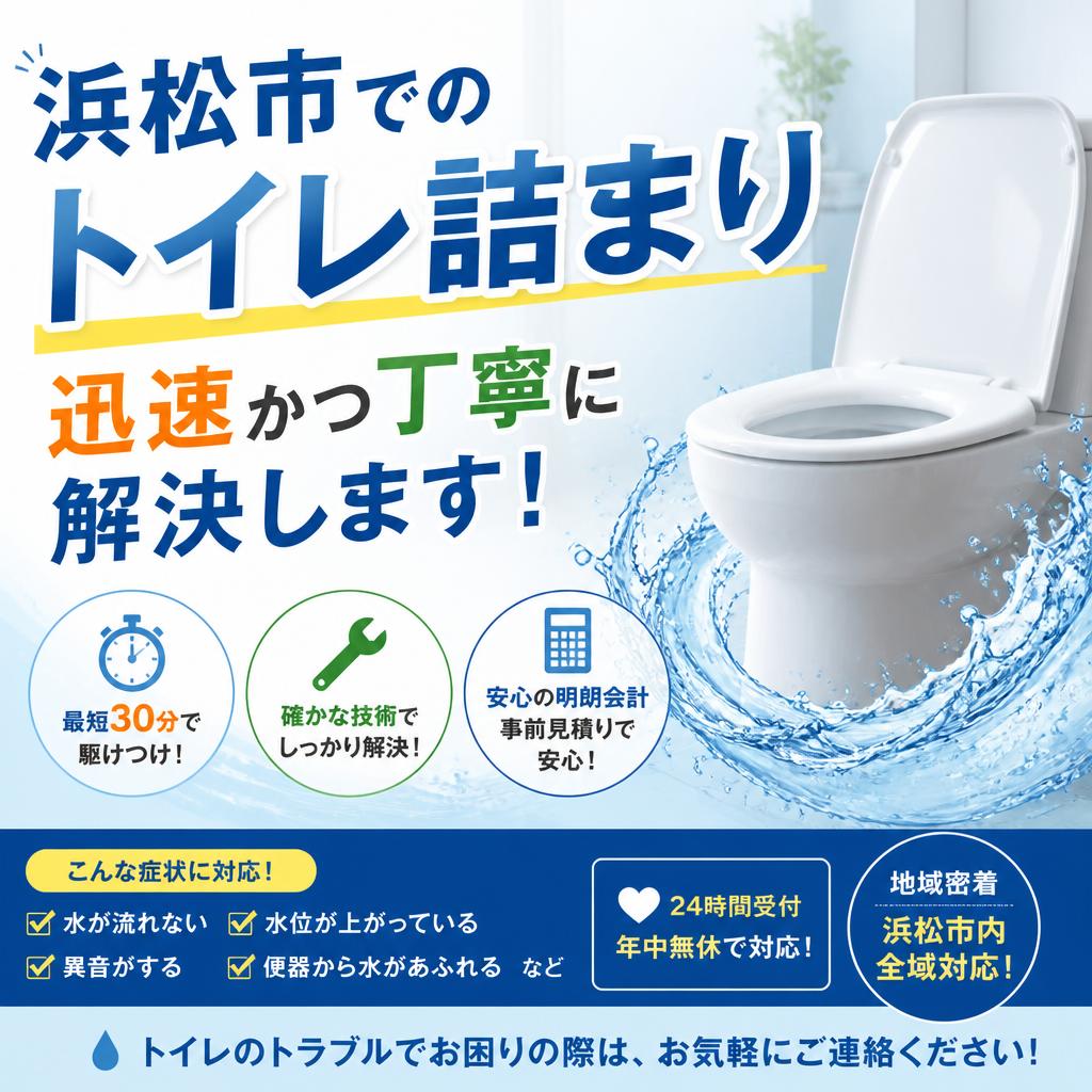 浜松市でのトイレ詰まり、迅速かつ丁寧に解決します！