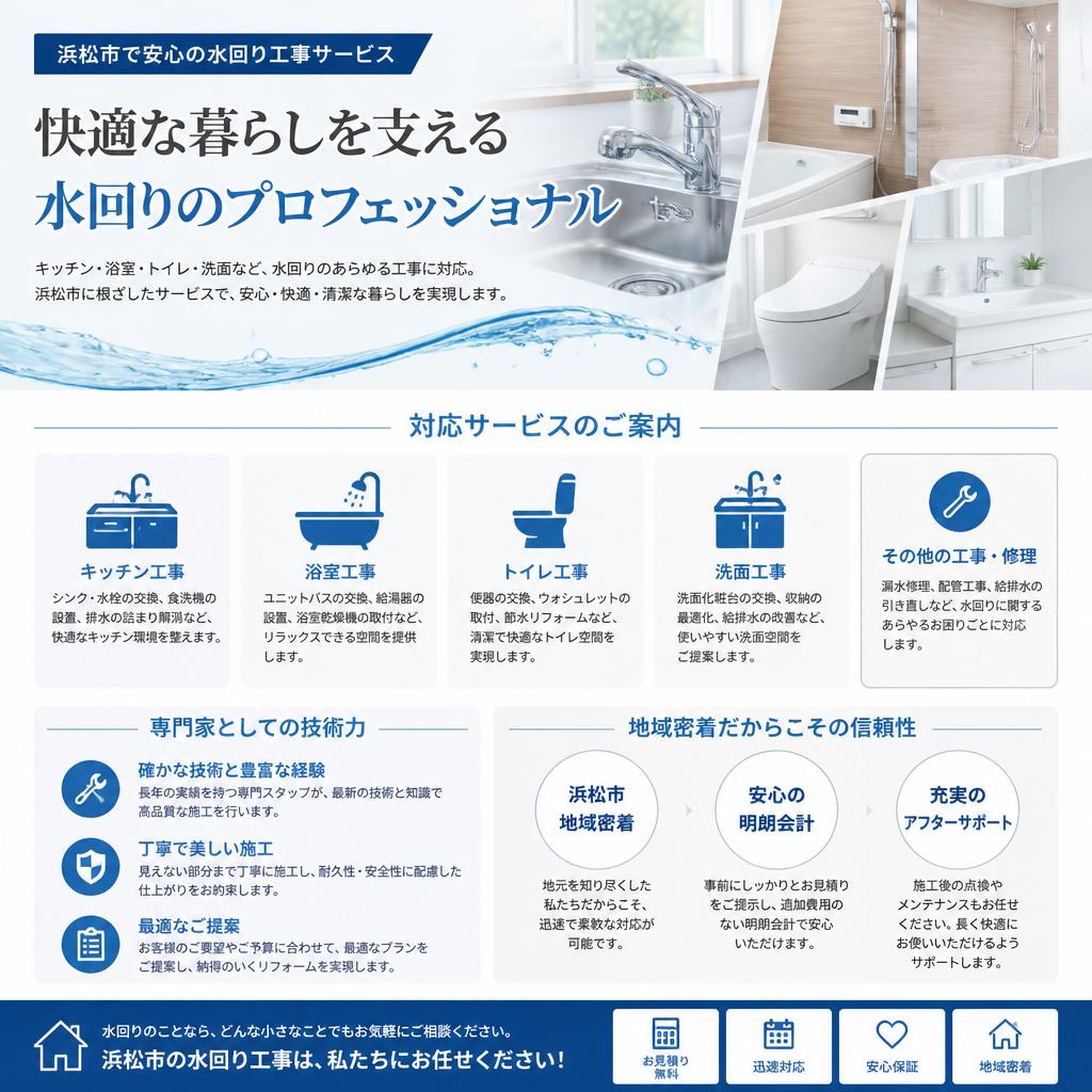 当社の水回り工事サービス
