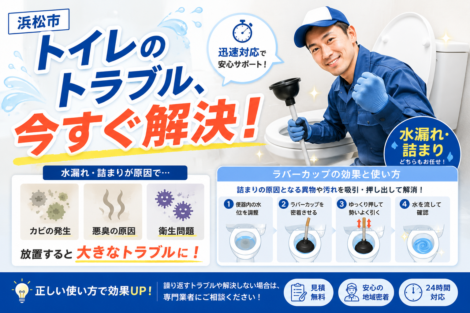 トイレのトラブル、今すぐ解決！
