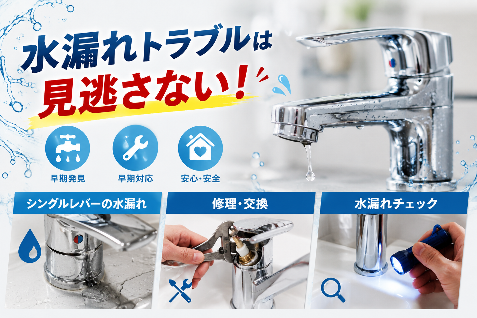 水漏れトラブルは見逃さない！自宅でできるシングルレバー修理法