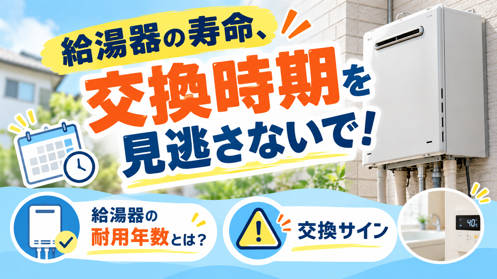 給湯器の寿命、交換時期を見逃さないで！