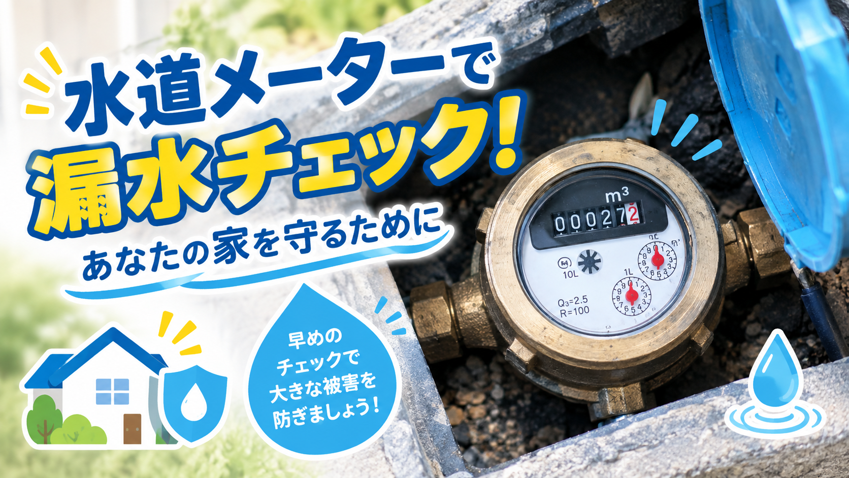 水道メーターで漏水チェック！あなたの家を守るために。